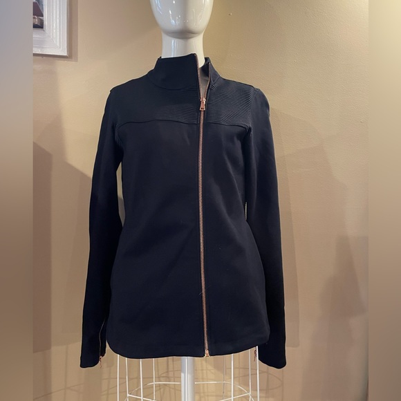 The base Jackets & Coats The Base Black Asymmetrical Rose Gold